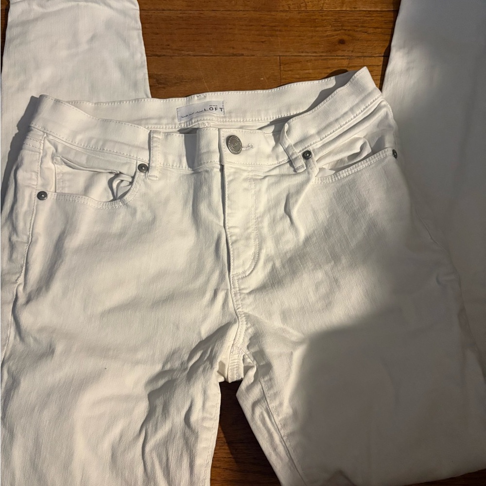 LOFT Women's White Skinny Jeans